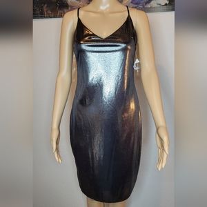 Charlotte Russe Metallic Cocktail Midi Dress NWT